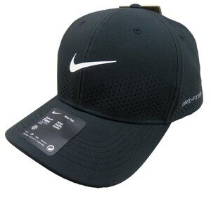 Nike Dri-FIT ADV Rise Structured Swoosh Black Hat Cap Size L/XL NEW